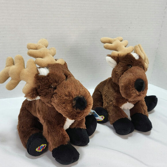 Two Ganz Webkinz 9" Reindeer Plush Stuffed Animal One w. Unused Code HM137 - Picture 2 of 9